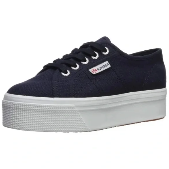 Superga 2790 Navy Platform Lace up Sneaker 9.5 - Picture 4 of 10